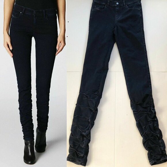 Diesel Denim - Diesel Women's Blue Denim Plixee 084ke Slim Straight Jeans Regular Size 27